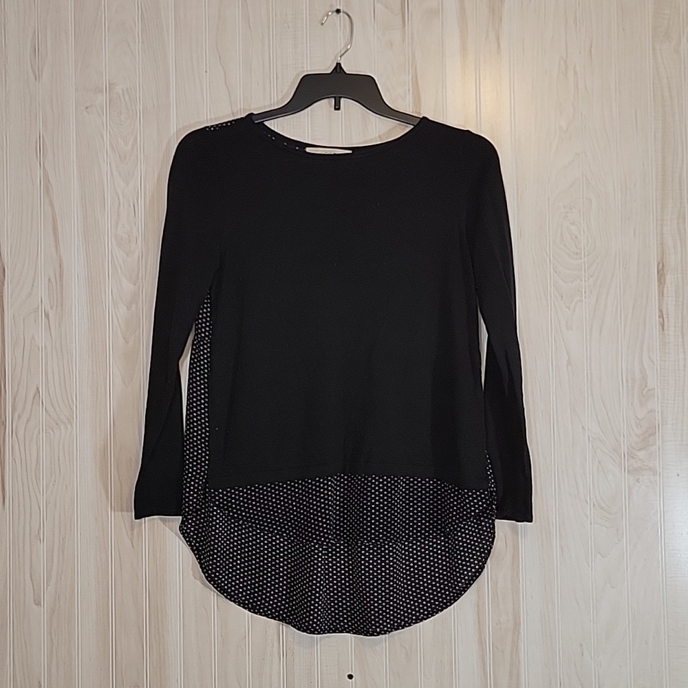 LOFT Black & Polka Dot Sweater Sz Sm